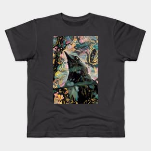 Colourful Corvids - Through The Leaves Kids T-Shirt